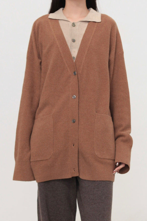 Mutedance 24 Autumn and Winter V-neck cashmere top series MD-MD24FW124-BROWN MD24FW123 MD24FW124